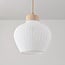 3-light Carru pendant light with fabric shades and travertine (natural stone)