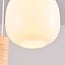 3-light pendant light Vesso with opal white glass shades and travertine
