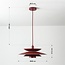 Pendant lamp Alvra in matte burgundy red
