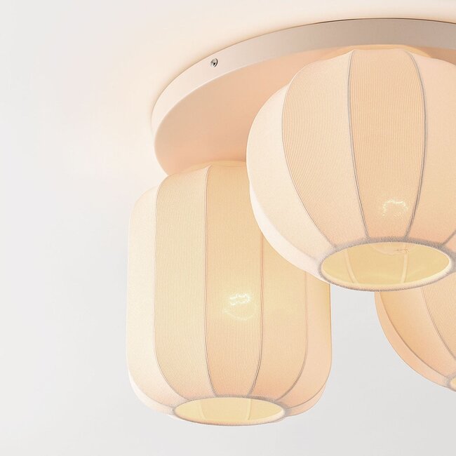 Japandi ceiling lamp Velin, 3-light