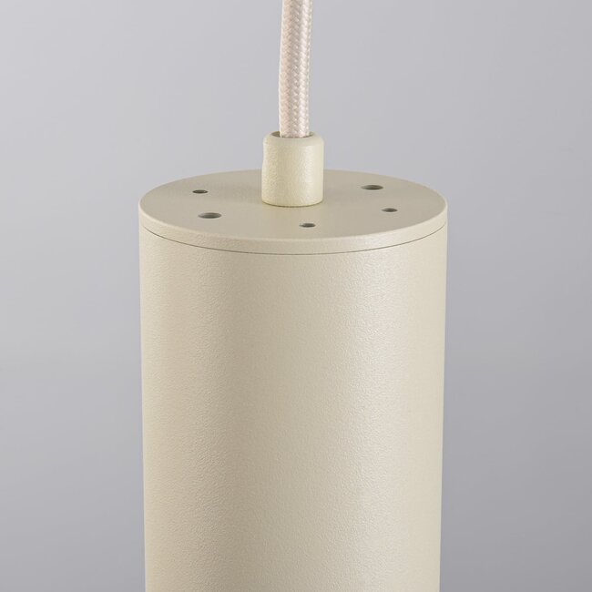 Beige tube pendant lamp Simon for 1-phase track lighting