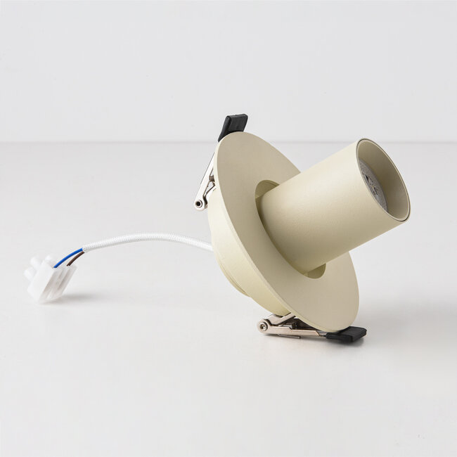 Adjustable recessed spotlight in beige Ø10 cm