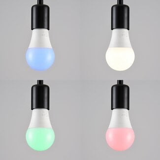 Dimmable E27 LED bulb with remote control 7W, opal white, Ø60 - RGB and 3000K