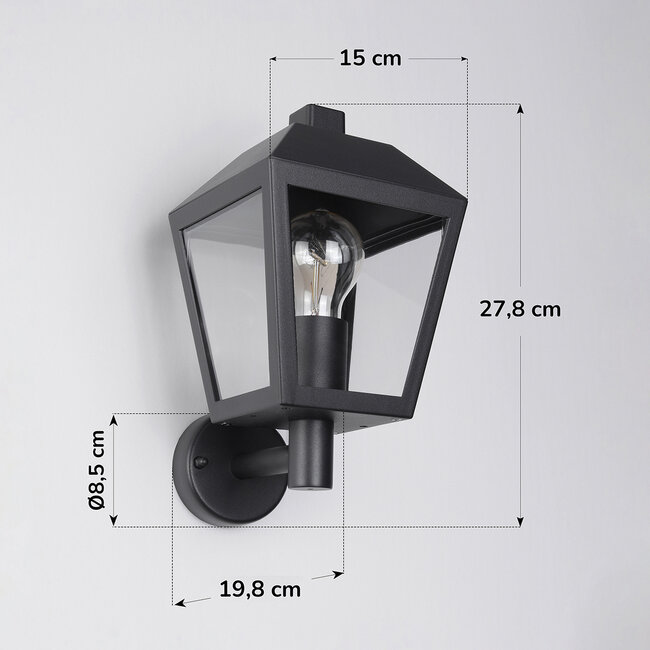 Rustic outdoor wall light Dax - black