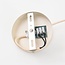 Pendant lamp Hyske with ribbed shade in sand beige