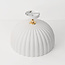 Ceiling lamp Lysko with ribbed shade in white