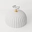 Ceiling light Lysko with ribbed shade - white