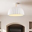 Ceiling lamp Lysko with ribbed shade in white