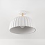 Ceiling lamp Lysko with ribbed shade in white