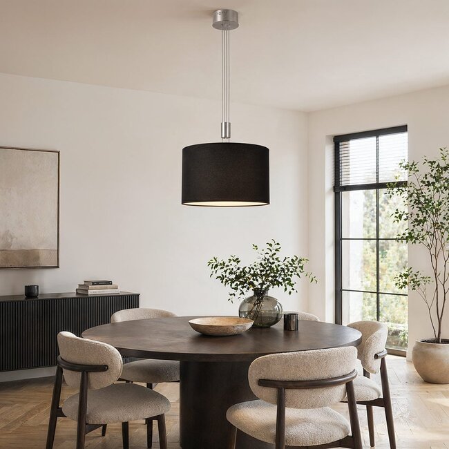 Modern Hazel pendant lamp with 3-step dimmable LEDs - satin nickel