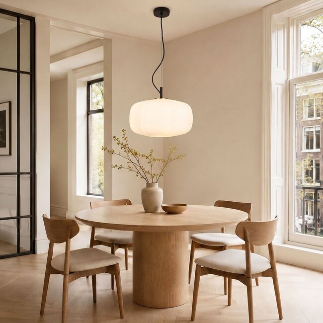 Pendant lamp with white glass - Kozma