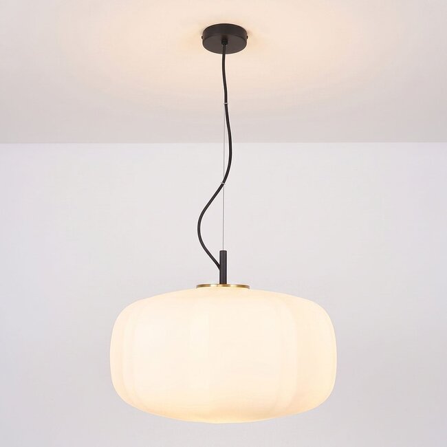 Pendant lamp with white glass - Kozma