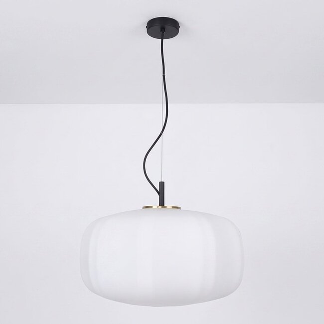 Pendant lamp with white glass - Kozma