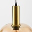 Pendant lamp Basso in gold with wide amber glass