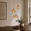3-light pendant light Trinidad with Amber glass - beige