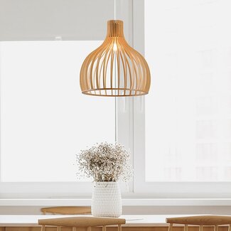 Hanging Lamp Country Style Natural Wood - Hanoi