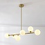 Designer ceiling lamp in Gold with opal white glass, 6-light - Aster