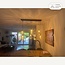 Pendant light Nilo – 6-light amber glass with curved glass