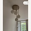 Modern beige Carato 5-light ceiling lamp with opal white glass globes