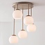 Modern beige Carato 5-light ceiling lamp with opal white glass globes