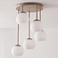 Modern beige Carato 5-light ceiling lamp with opal white glass globes