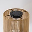 Solar floor lamp Elyra with rattan-look shade - black with light brown