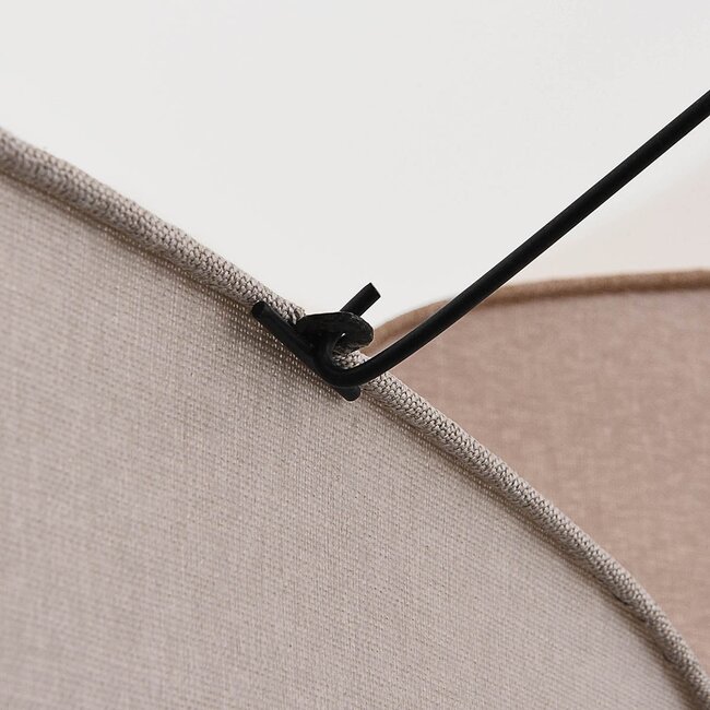 Pendant lamp Zandor in taupe, light grey and white fabric