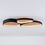Ceiling lamp Elpisie with integrated LED, 3-step dimmable in black with wood look