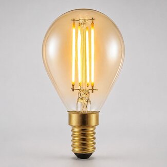 E14 3-step dimmable LED filament bulb G45 with amber glass 4.5W 2700K