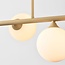 Aster designer pendant light - beige with opal white glass, 6-light