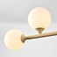 Aster designer pendant light - beige with opal white glass, 6-light