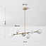 Aster designer pendant light - beige with opal white glass, 6-light