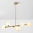 Aster designer pendant light - beige with opal white glass, 6-light