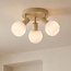 3-light ceiling lamp Orlando - beige with opal white glass