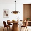 Pendant light Vea with organic linen shade in warm brown