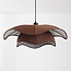 Pendant light Vea with organic linen shade in warm brown