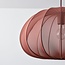 Pendant lamp Ecruva with round terracotta pink fabric shade