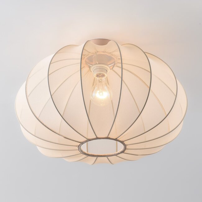 Ceiling lamp Ecruva with light beige fabric shade