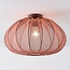 Ceiling lamp Ecruva with terracotta pink fabric shade