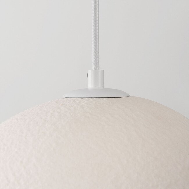 5-light Wabi-Sabi pendant light Klori white stone effect
