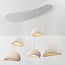 5-light Wabi-Sabi pendant light Klori white stone effect
