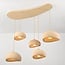 5-light Wabi-Sabi pendant light Klori sand beige stone effect