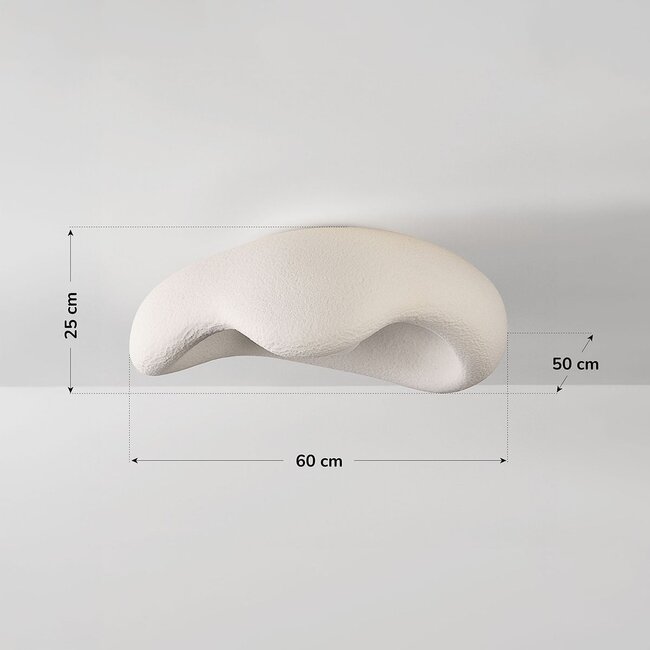 Wabi Sabi ceiling lamp Ishi with stone effect 60 cm in white