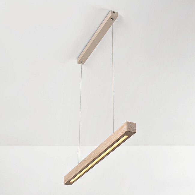 Pendant lamp Romee with integrated LED and travertine (natural stone)