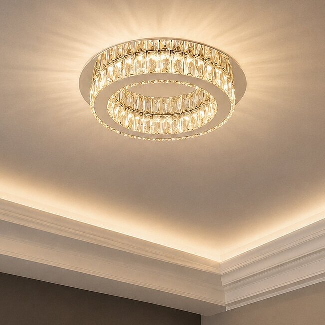 Luxury crystal LED ceiling light, 3-step dimmable - Diamond