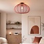Ceiling light Ecruva with terra pink fabric shade