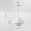 Pendant lamp Zavon with layered linen shades in off-white