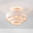 Ceiling lamp Mavro with layered linen shades in off-white