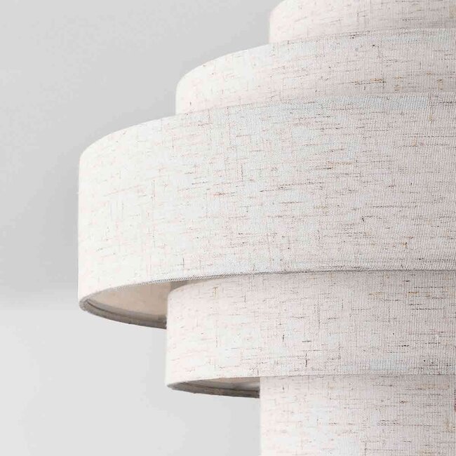 Ceiling lamp Mavro with layered linen shades in off-white