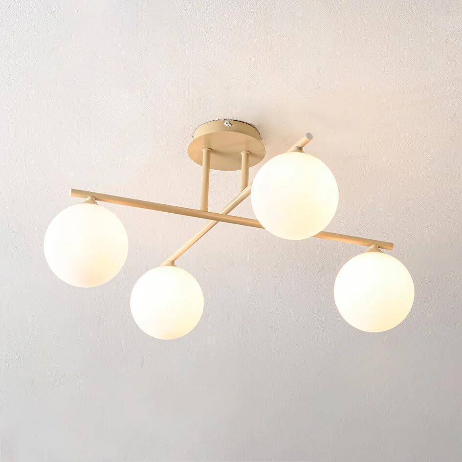 Ceiling lights with opal white glass